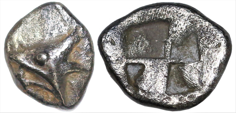 Greek
MYSIA. Kyzikos. (Circa 600-550 BC).
AR Hemiobol (6.2mm 0.43g)
Obv: Head...