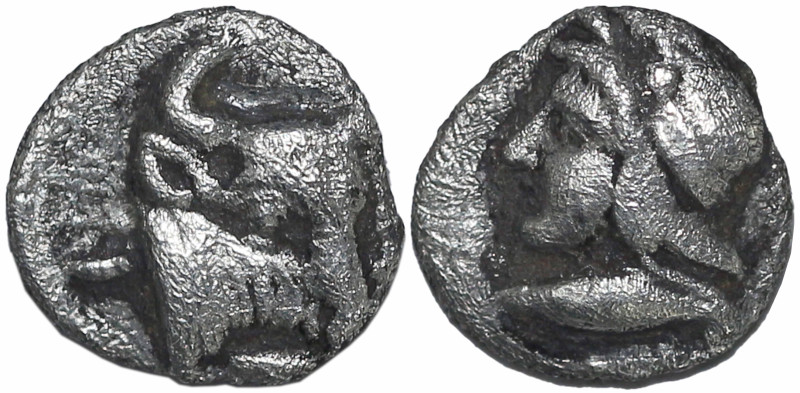 Greek
MYSIA. Kyzikos (Circa 460-410 BC)
AR Hemiobol (5.2mm 0.3g)
Obv: Head of...