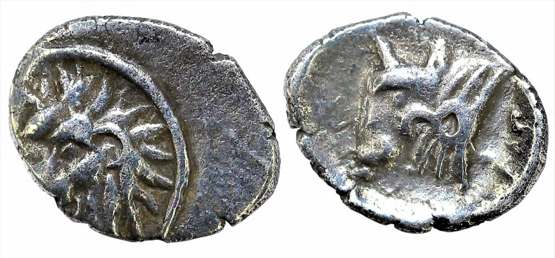 Greek
CARIA. Uncertain. (Circa 400-350 BC)
AR Hemiobol (7.3mm 0.37g)
Obv: Hea...