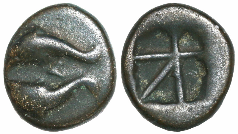 Greek
ISLANDS off ATTICA. Aegina. (Circa 350-338 BC).
AE Bronze (11.6mm 2.11g)...