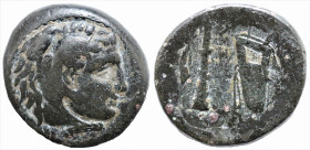 Greek
KINGS of MACEDON. Alexander III 'the Great' (336-323 BC). Uncertain mint in Western Asia Minor.
AE Bronze (16mm 6.63g)
Obv: Head of Herakles ...
