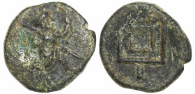 Greek
IONIA. Achaemenid Period. Uncertain Satrap (Circa 350-334 BC). Uncertain mint.
AE Bronze (10mm 1.61g)
Obv: Persian king in kneeling-running s...