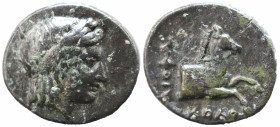 Greek Coins
IONIA. Kolophon. (Circa 330-285 BC). Diopha-, magistrate.
AE Bronze (11.8mm 2.18g)
Obv: Laureate head of Apollo right.
Rev: KOΛO / ΔΙΟ...