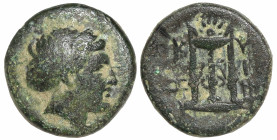 * VERY RARE SYMBOL *
Greek
MYSIA. Kyzikos. civic issue (circa 300 BC).
AE Bronze (16.3mm 5.08g)
Obv: Head of Kore right, wreathed with corn.
Rev:...