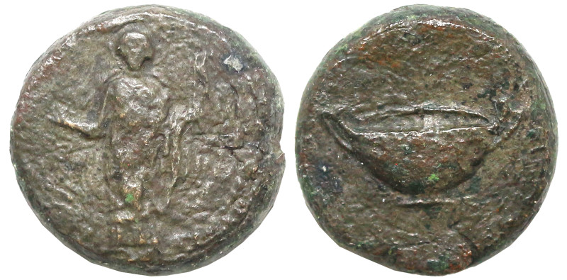 Greek
CYCLADES. Anaphe. (3rd century BC).
AE Bronze (9.5mm 2.03g)
Obv: Apollo...