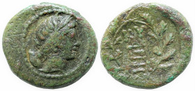 Greek
MYSIA. Kyzikos (Circa 2nd-1st centuries BC)
AE Bronze (17mm 4.89g)
Obv: Head of Kore Soteira to right, wearing oak wreath.
Rev: KY / ZI. abo...