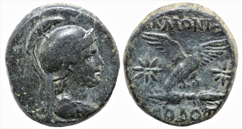 Greek
PHRYGIA. Akmoneia. (133-48 BC)
AE Bronze (19mm 6.12g)
Obv: Bust of Athe...