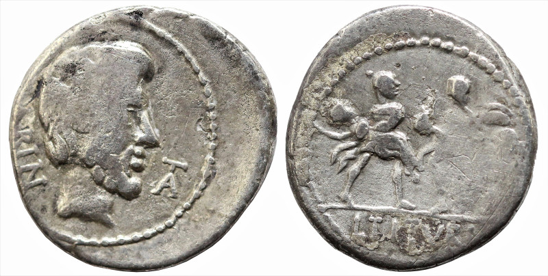 Roman Republican
L. Titurius L.f. Sabinus (89 BC).Rome
AR Denarius (17.9mm 3.2...