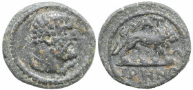 Roman Provincial
LYDIA. Thyateira . Pseudo-autonomous issue (circa 100-300 AD).
AE Bronze (12.4mm 2.67g)
Obv: Head of Herakles right
Rev: ΘVΑTЄIPH...