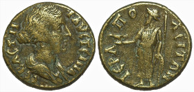 Roman Provincial
PHRYGIA. Hierapolis. Faustina II (147-175 AD).
AE Bronze (16mm 3.73g)
Obv: ΦΑVϹΤƐΙΝΑ ϹƐΒΑϹΤΗ, draped bust right
Rev: ΙEΡΑΠOΛEΙΤΩΝ...