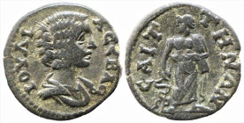Roman Provincial Coins
LYDIA. Saitta. Julia Domna, Augusta (193-217 AD).
AE Bronze (16mm 3.33g)
Obv: IOVΛIA CЄBAC, Draped bust right.
Rev: CAITTHN...