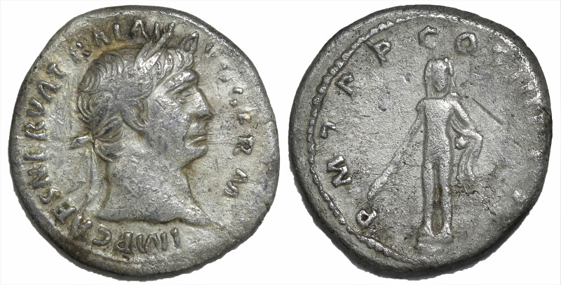 Roman Imperial
Trajan (98-117 AD). Rome
AR Denarius (16.2mm 2.84g)
Obv: IMP C...