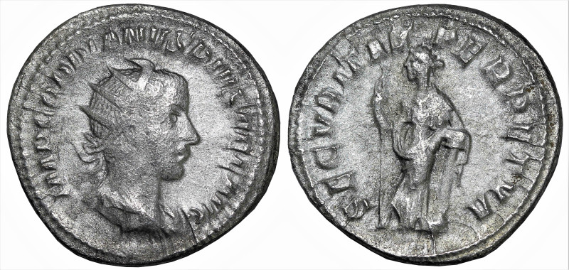 Roman Imperial
Gordian III (238-244 AD). Rome.
AR Antoninianus (20.3mm 3g)
Ob...