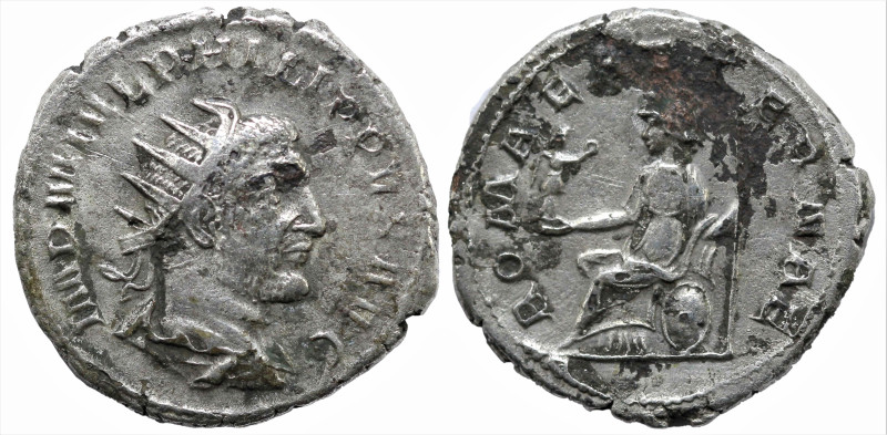 Roman Imperial
Philip I (244-249 AD). Rome
AR Antoninianus (19.8mm 4.37g)
Obv...