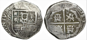 World
SPAIN. Philip III (1598-1621). Sevilla
AR 4 Reales (21.3mm 13.7g)
Obv: Crowned coat-of-arms, assayer marks (S above B) to left
Rev: Arms of ...
