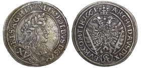 World
HOLY ROMAN EMPIRE. Leopold I (1658-1705 AD). Vienna.
15 Kreuzer (1661) (27.5mm 6.03g)
Obv: LEOPOLDVS D G R I S A G H B REX. Laureate and drap...