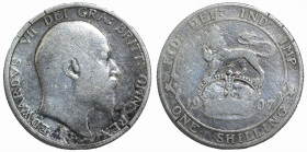 World
GREAT BRITAIN. Edward VII (1901-1910 AD).
Shilling 1907 (21.3mm 5.5g)
Obv: EDWARDVS VII DEI GRA: BRITT: OMN: REX Rare head right, De S. below...