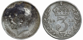 World
GREAT BRITAIN. George V (1910-1936 AD)
3 Pence 1911 (14mm 1.38g)
KM-813; Spink-4018