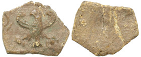 PB Tessera (Circa 2nd-3rd centuries).
Obv: Eagle standing facing, head left, with wings spread.
Rev: Blank.
(2.15 g, 16.2 mm diameter)