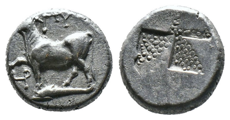 (Silver, 3.69g 14mm)

THRACE, Byzantion AR Drachm, c. 387/6-340 BC

Obv: ΠΥ,...