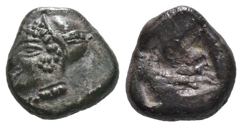 (Silver, 1.25g 9mm)

Lonia, Phokaia, c. 521-478 BC. AR Obol.
