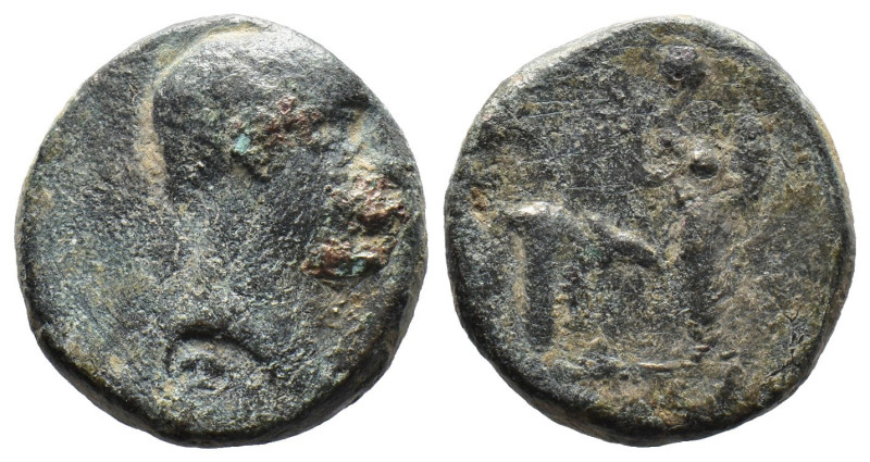 (Bronze, 6.70g 19mm)

CILICIA, Gaius Sosius.

Circa 38 BC. Æ

Bare head ri...