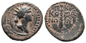 (Bronze, 6.45g 22mm)

PONTOS.

Komana.

Pseudo-autonomous.

Time of Nero (54-68). Ae.

Obv: Radiate head of Helios right.