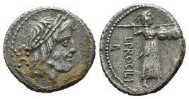 (Silver, 3.53g 18mm)

Republican

L. Procilius.

Denarius; L. Procilius

80 BC AE