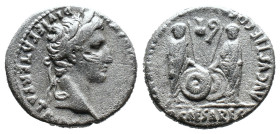 (Silver, 3.85g 18mm)

Augustus. 27 B.C.-A.D. 14 AR denarius Lugdunum (Lyon) mint, 2 B.C.-A.D. 12.
laureate head right

Rev. Caius and lucius caes...