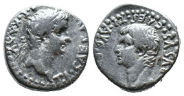 (Silver, 3.86g 17mm)

Cappadocia, Eusebeia.

Tiberius with Drusus Caesar. AD 14-37. AR Drachm (18mm, 3.47g). Laureate head of Tiberius to right; R...