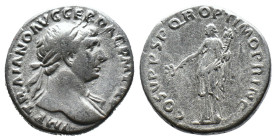(Silver, 3.39g 19mm)

Trajan AD 98-117

Rome Denar AR

IMP TRAIANO AVG GER DAC P M TR P, laureate bust right / COS V P P SPQR OPTIMO PRINC
