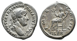 (Silver, 3.60g 19mm)

Hadrian (AD 117-138) AR denarius

Laureate head of Hadrian right / P M TR P C-OS III, Felicitas seated left, caduceus in rig...