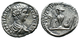 (Silver, 4.00g 16mm)

Geta As Caesar

AD 198-209

AR Denarius