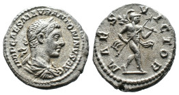 (Silver, 2.95g 19mm)

Elagabalus (218-222 AD). AR Denarius , Rome, 219 AD.

Obv. IMP CAES ANTONINVS AVG, Laureate and draped bust to right, seen f...