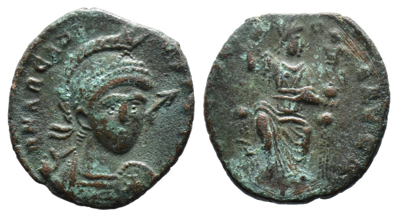 (Bronze, 2.37g 16mm)
Arcadius, 383-408. Follis