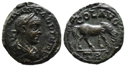 (Bronze, 7.93g 21mm)

Gallienus, 253-268
Æs, Alexandria Troas