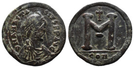 (Bronze, 8.06g 26mm)

Byzantine Empire, Anastasius 491-518 Follis