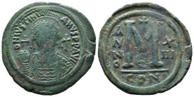 (Bronze, 22.39g 41mm)

BYZANTINE EMPIRE Justinian I. 527-565. Æ follis.