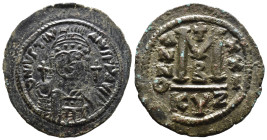 (Bronze, 19.28g 40mm)

BYZANTINE EMPIRE. Justinian I. 527-565. Æ follis.