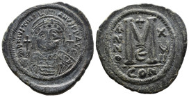(Bronze, 20.01g 37mm)

BYZANTINE EMPIRE. Justinian I. 527-565 Æ follis