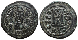 (Bronze, 21.13g 37mm)

BYZANTINE EMPIRE. Justinian I. 527-565. Æ follis