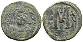 (Bronze, 19.99g 34mm)

BYZANTINE EMPIRE Justinian I. 527-565. Æ follis