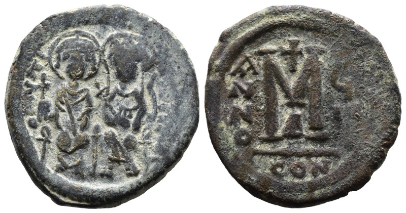 (Bronze, 13.55g 30mm)

BYZANTINE EMPIRE. Justin II, with Sophia. 565-578. Æ fo...