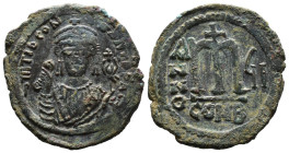 (Bronze, 12.72g 33mm)

Byzantine Tiberius II Constantine 578-582. Follis