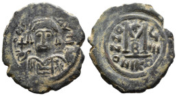 (Bronze, 11.29g 31mm)
Byzantine Tiberius II Constantine, 578-582 Follis