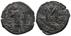 (Bronze, 9.38g 28mm)
PHOCAS and LEONTIA Æ 40 Nummi.