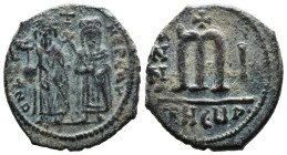 (Bronze, 9.31g 26mm)

PHOCAS and LEONTIA Æ 40 Nummi