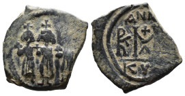 (Bronze, 7.43g 22mm)

Heraclius with Martina and Heraclius Constantine
610-641. Æ Follis