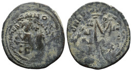 (Bronze, 11.06g 32mm)

Byzantine Heraclius, with Heraclius Constantine (612/3 AD) Constantinople AE Follis