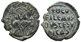 (Bronze, 7.92g 26mm)

Byzantine Theophilus (AD 829-842) Constantinople. AE Follis